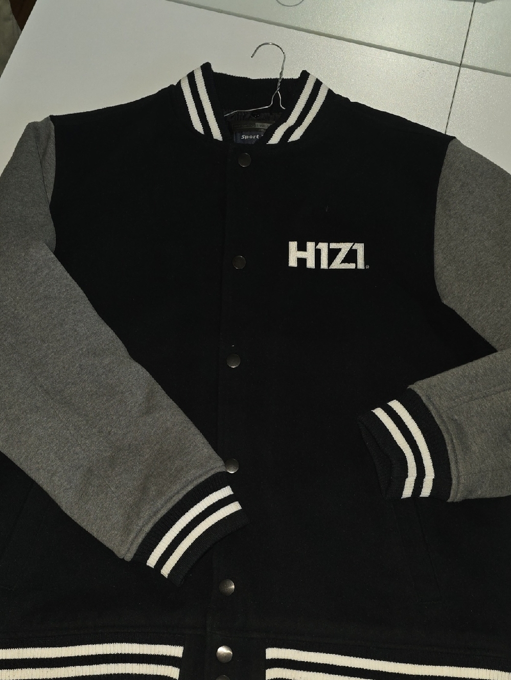 Sport-Tek Navy Label Jacket with White and Red Logo